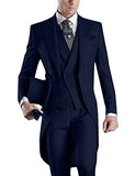 One Button Light Blue Plaid Wedding Groom Tuxedos Peak Lapel Groomsmen Mens Dinner Prom Suits (Jacket+Pants+Vest+Tie) NO:1476