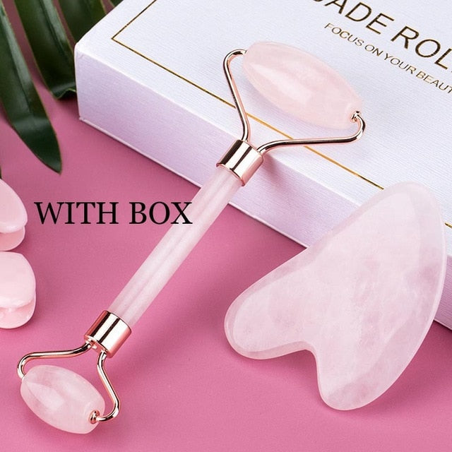 Face Massage Jade Roller Rose