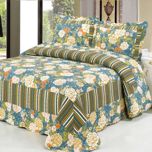 Three Piece Suit Cotton Pastoral Style Printing Furnishing