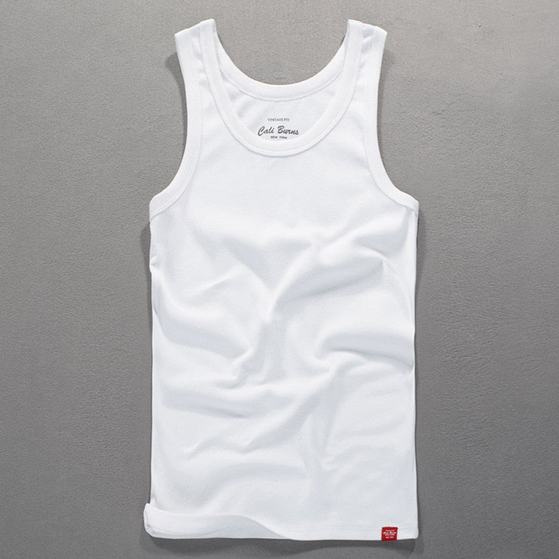 2020 Men Summer Fashion Japan Style Cotton Solid Color Round Neck Sleeveless Sport Running Vest Male Casual Minimalism Tank Tops