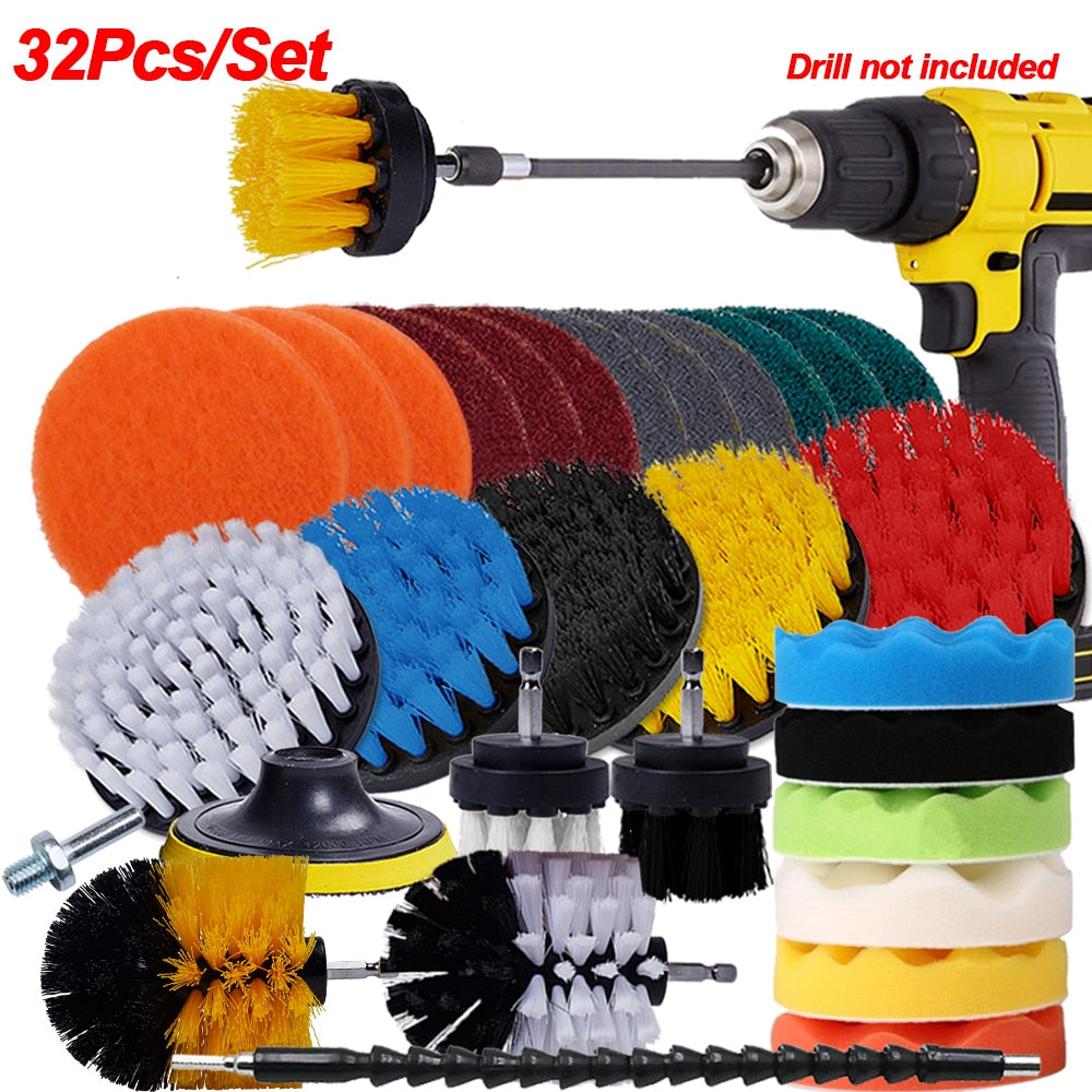 Electric Drill Brush Tub Shower Kitchen Auto Car Cleaning Tools