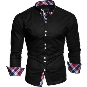 Men's business shirt long-sleeved slim-fit formal casual shirt Camisa Masculina size S-3XL