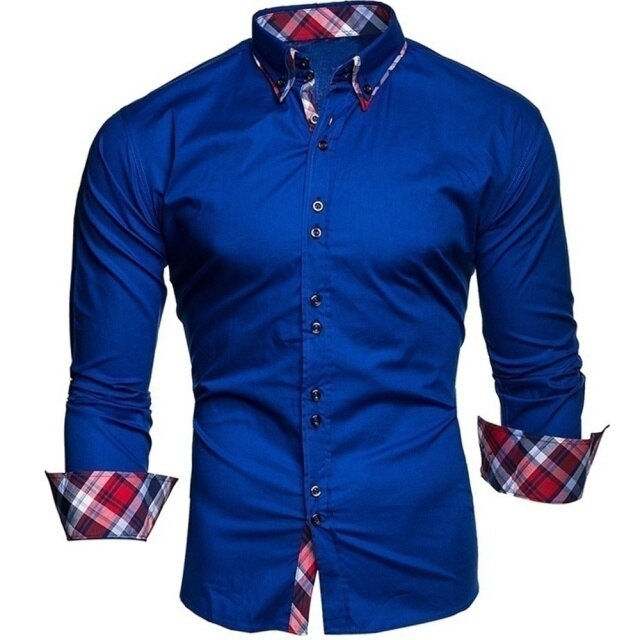 Men's business shirt long-sleeved slim-fit formal casual shirt Camisa Masculina size S-3XL