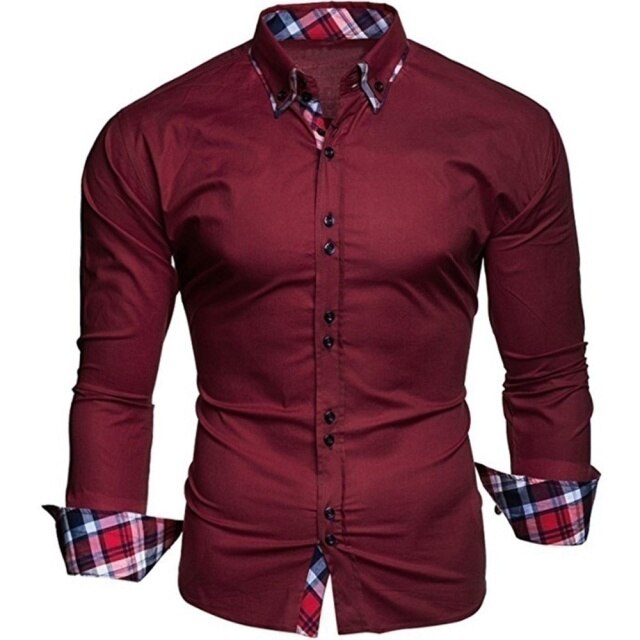 Men's business shirt long-sleeved slim-fit formal casual shirt Camisa Masculina size S-3XL