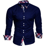 Men's business shirt long-sleeved slim-fit formal casual shirt Camisa Masculina size S-3XL