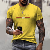 Men's 2021 3D GU pure color Printed T-shirt Breathable Streetwear Stitching Size XXS-6XL Summer Fashion